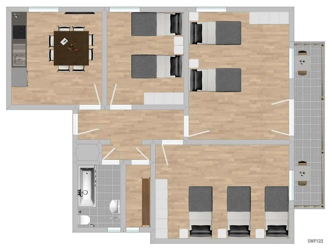 Daire Swf122 Gemuetliche Monteurwohnung Uebergangswohnung Schwarzenfeld Almanya